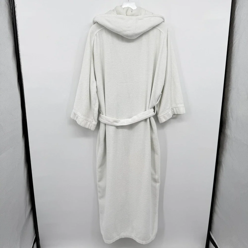 Vintage Christian Dior Monsieur Robe OS Terry Cloth Hooded Quiet Luxury Logo Spa